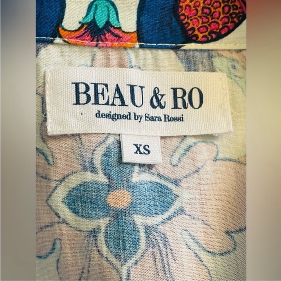 New! BEAU & RO SARA ROSSI CHARLESTON BLOCK PRINT ANKLE DRESS - Picture 9 of 15